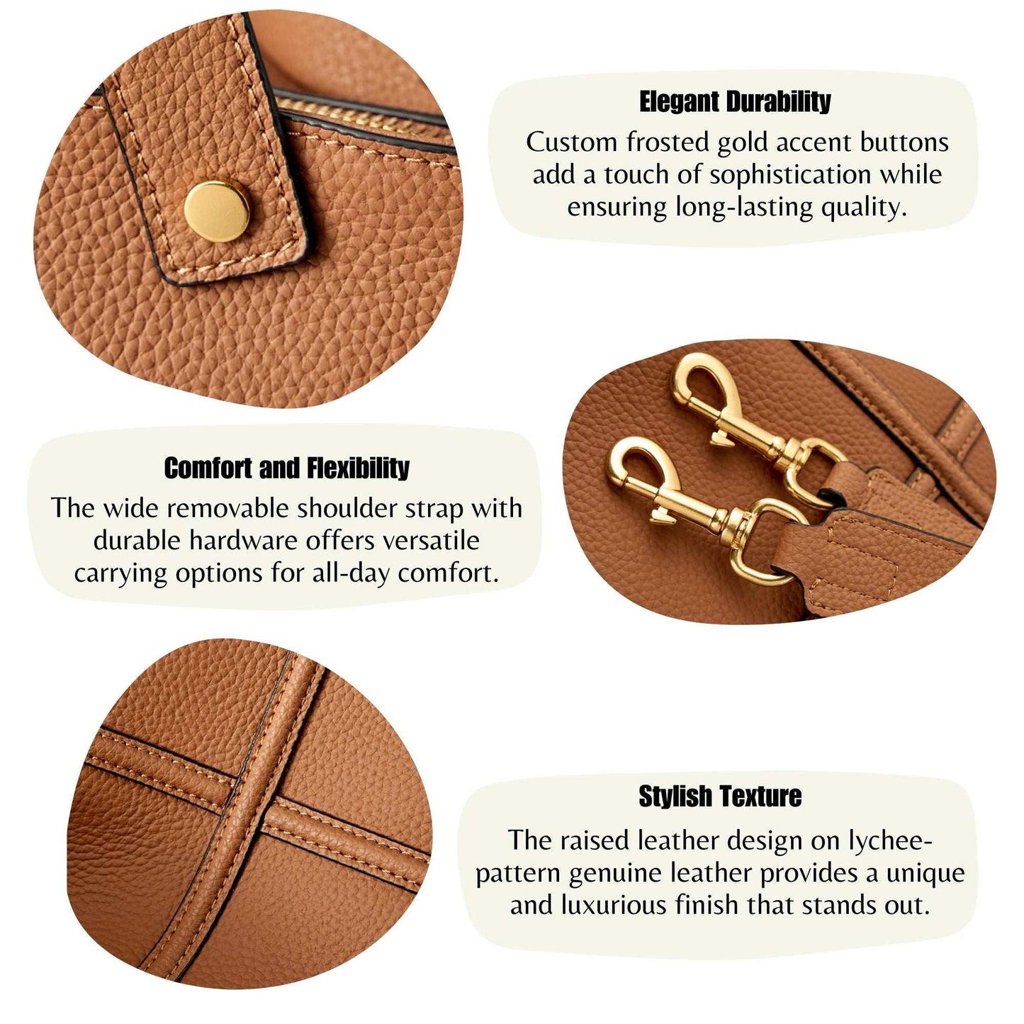 Womens leather work bag with elegant durability, comfort, and stylish texture