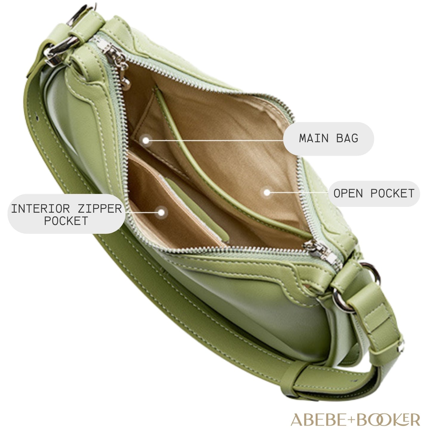 Woven Leather Crescent Crossbody Bag