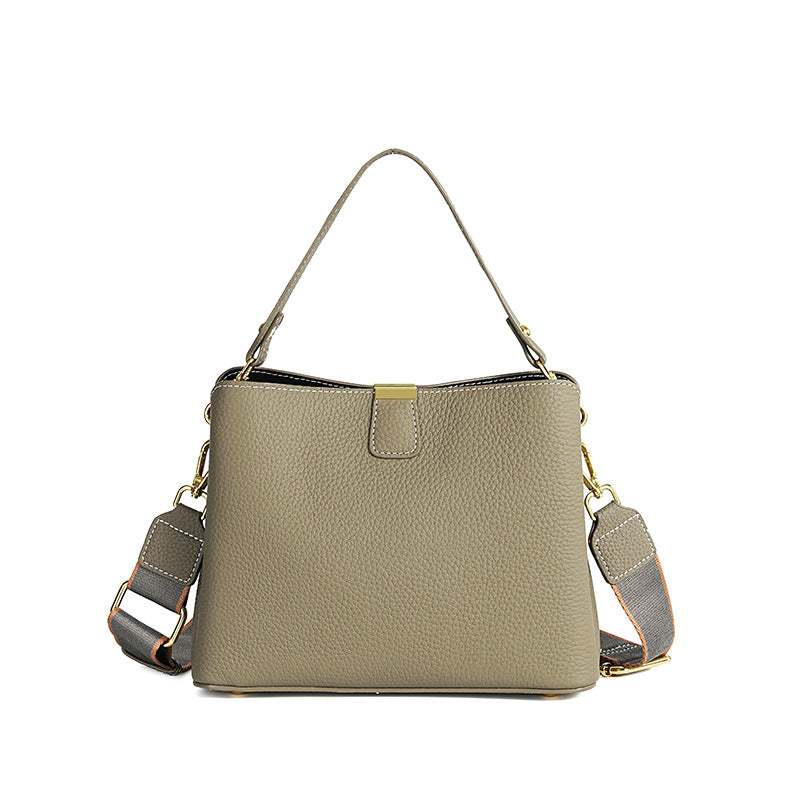 Genuine leather small crossbody purse with adjustable straps, featuring smart storage