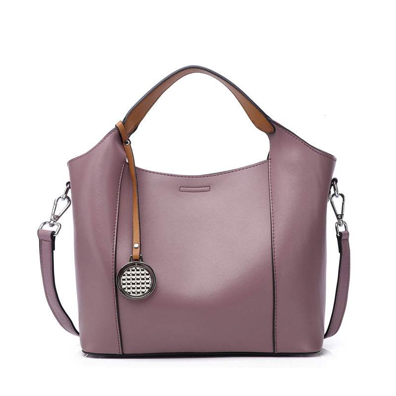 Luxury Leather Work Bag in Taro Purple with versatile design and spacious interior.