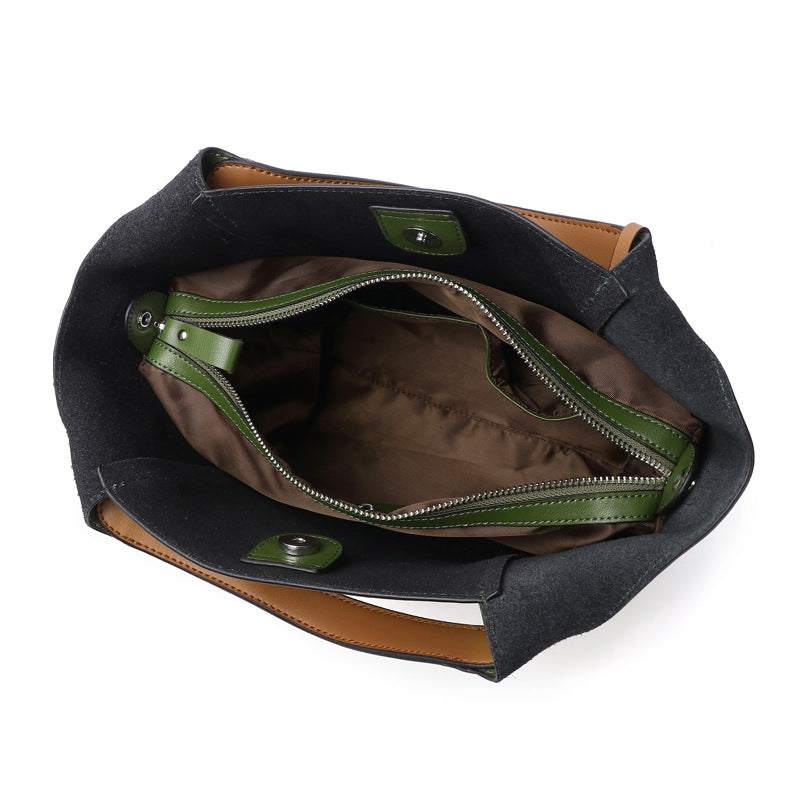 Leather Work Bag with roomy interior and versatile design.