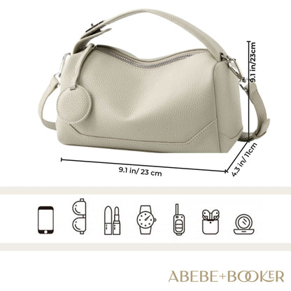 Petite Modern Lychee Leather Handbag in genuine lychee-patterned leather, versatile with adjustable strap, compact yet roomy interior, scratch-resistant material.