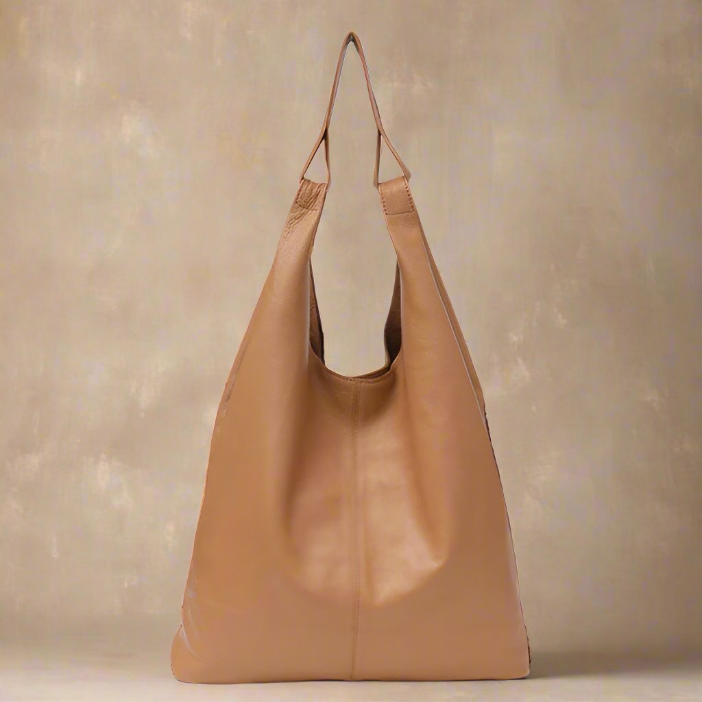 Slouchy Leather Hobo Bag in soft premium leather from Essence of Elegance Collection, showcasing timeless fashion and functionality.