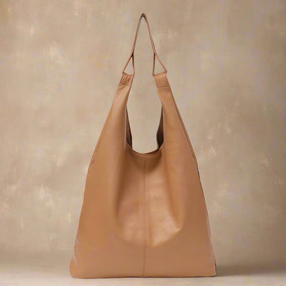 Slouchy Leather Hobo Bag in soft premium leather from Essence of Elegance Collection, showcasing timeless fashion and functionality.