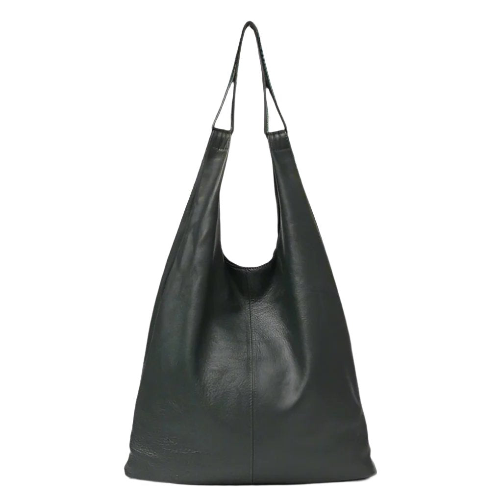 Slouchy leather hobo bag in premium genuine leather with a spacious design.