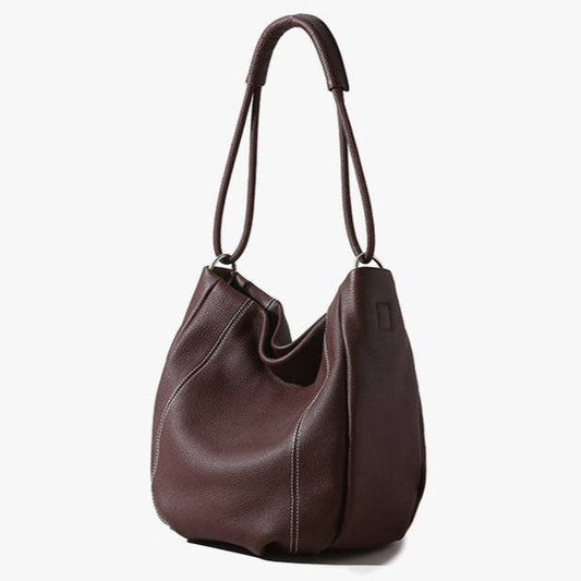 slouchy leather shoulder bag with removable strap