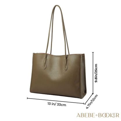 Tote leather bag with sleek design and reinforced straps,