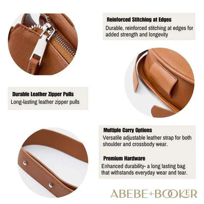 Large crossbody satchel with genuine leather and structured design